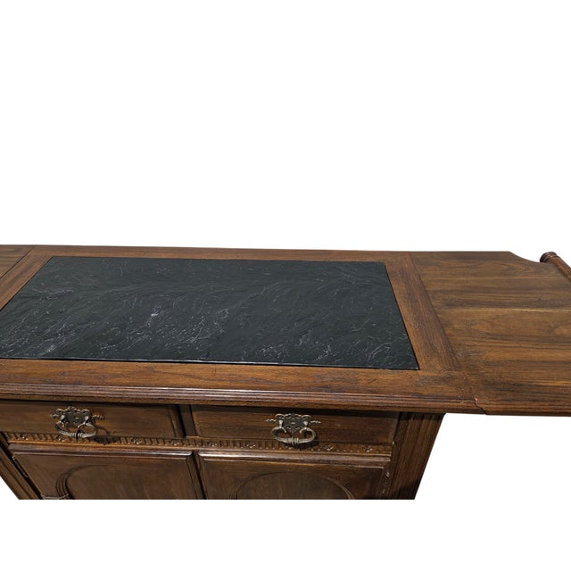 Ethan Allan Charter Oak Jacobean Sideboard Bar Console Server Liquor Cabinet For Sale - Image 16 of 18