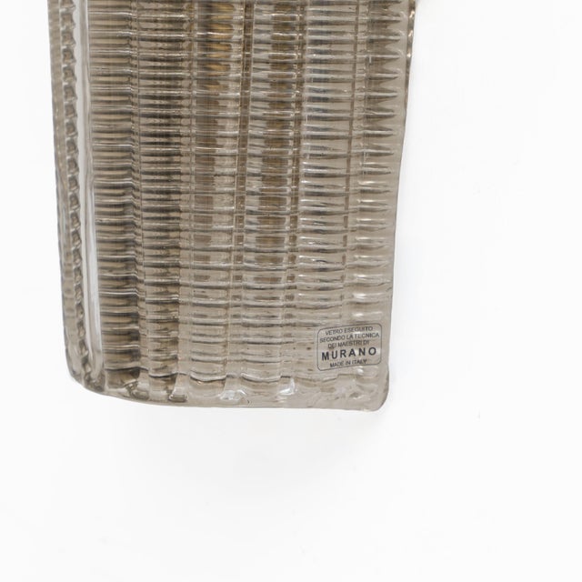 Gold Murano Glass Wall Sconces Smoke Glass and Brass, Italy, 2000, Set of 2 For Sale - Image 8 of 10
