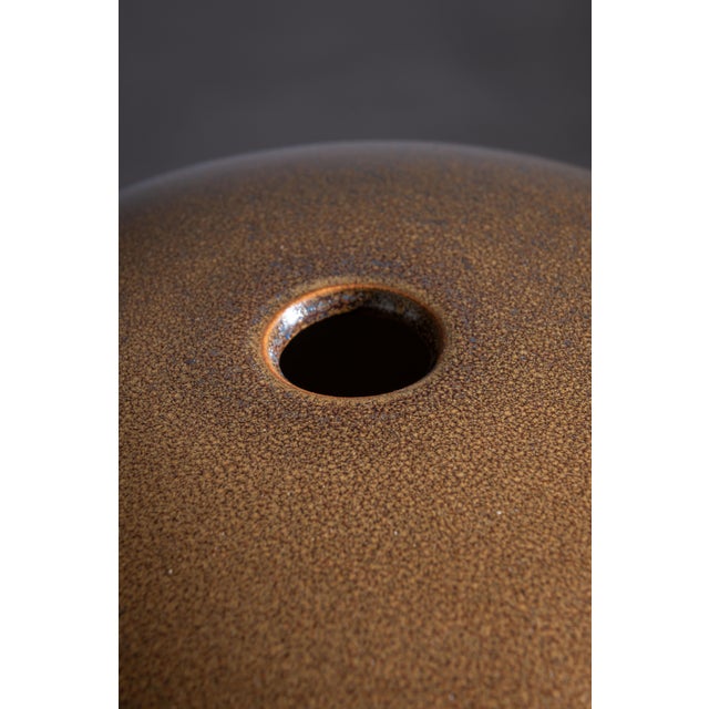 Brown Mid-Century Modern Glazed Ceramic Vase, 1970s For Sale - Image 8 of 9
