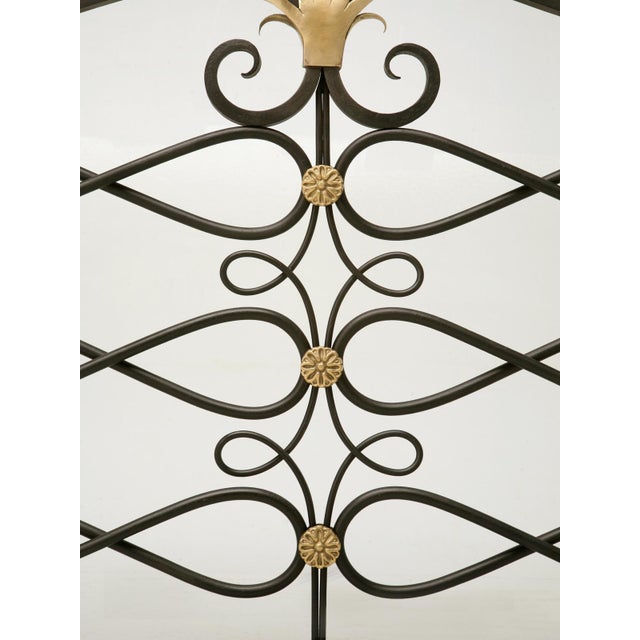 French Steel & Brass Fireplace Screen Without Mesh For Sale - Image 3 of 10