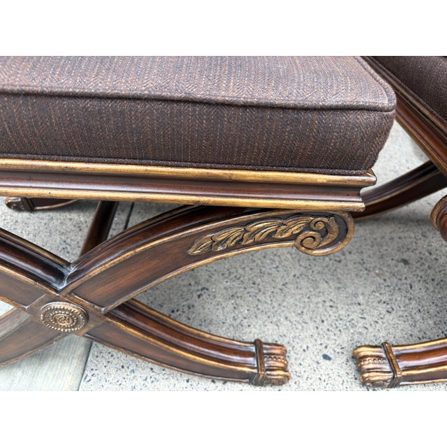 Vintage Ethan Allen Hollywood Regency Inspired Benches/Pair For Sale - Image 9 of 10