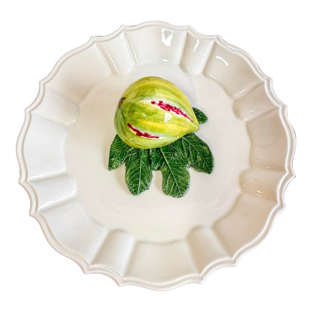 Vintage Italian Trompe l'Oeil Fig Plate For Sale