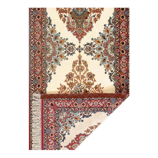 Traditional Pasargad DC Fine Isfahan Silk and Wool Runner Rug For Sale - Image 3 of 3
