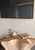 Contemporary Sculptural Solid Teak Wood Sofa Table With Natural Grain & Bleached Finish For Sale - Image 3 of 11