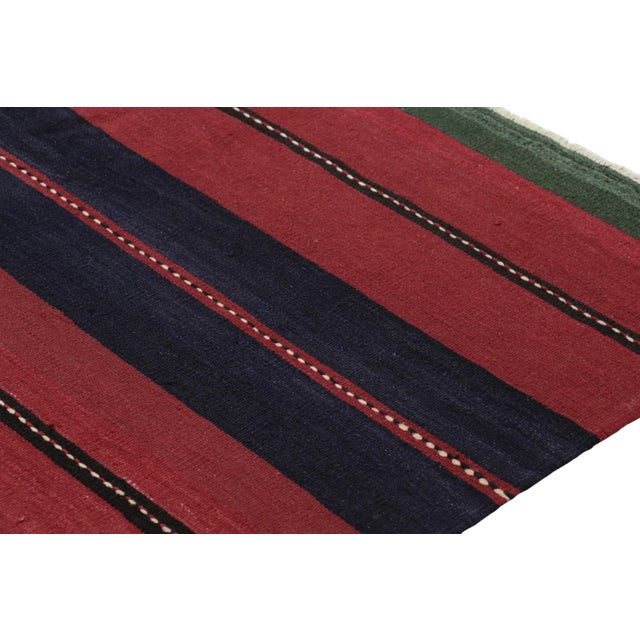 1950s Vintage Bakhtiari Persian Kilim, Red and Black Geometric Stripes - Rug & Kilim For Sale - Image 5 of 8