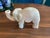 Vintage Hand-Carved Alabaster Elephant Sculpture – Mid-Century White Stone Figurine For Sale - Image 4 of 12