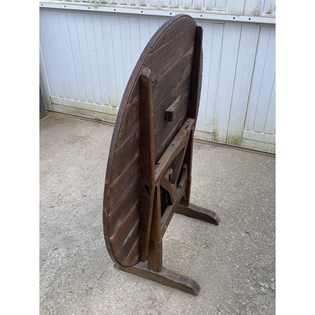 Antique Round Winemaker's Target Folding Table with Tilting Top, 1890s For Sale - Image 14 of 18