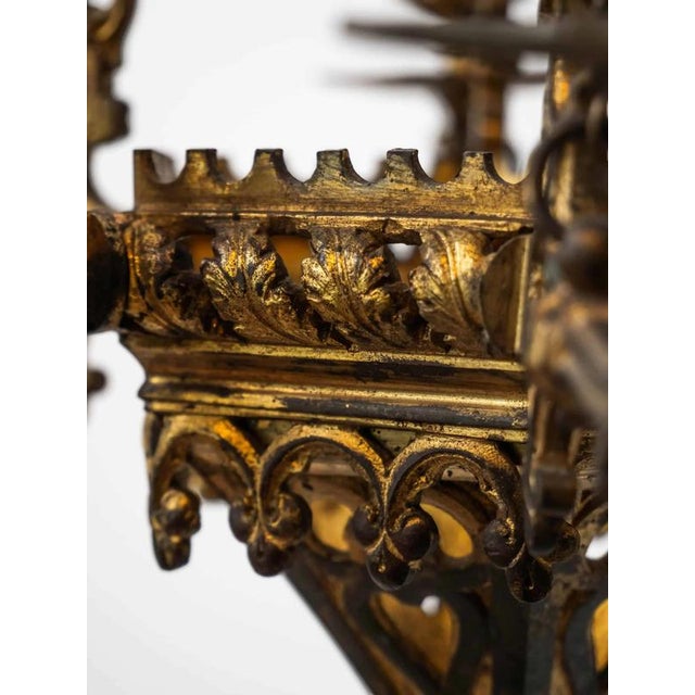2000 - 2009 Smaller Neo-Gothic Six-Arm Chandelier For Sale - Image 5 of 8