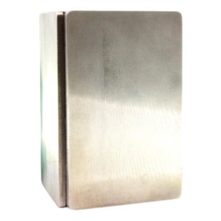 Cigarette Case in Silver and Gold with Perforated Gold Interior and Gold Application For Sale