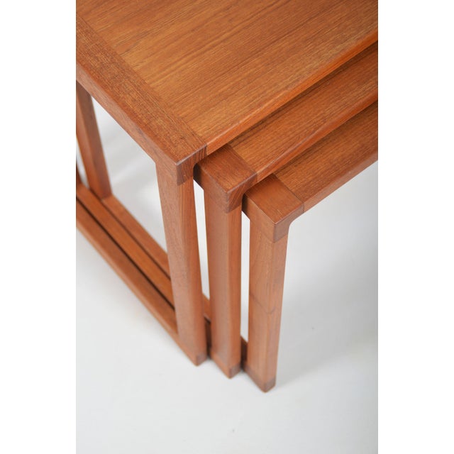 Danish Nesting Tables in Teak from Vildbjerg Møbelfabrik, 1960s, Set of 3 For Sale - Image 9 of 11