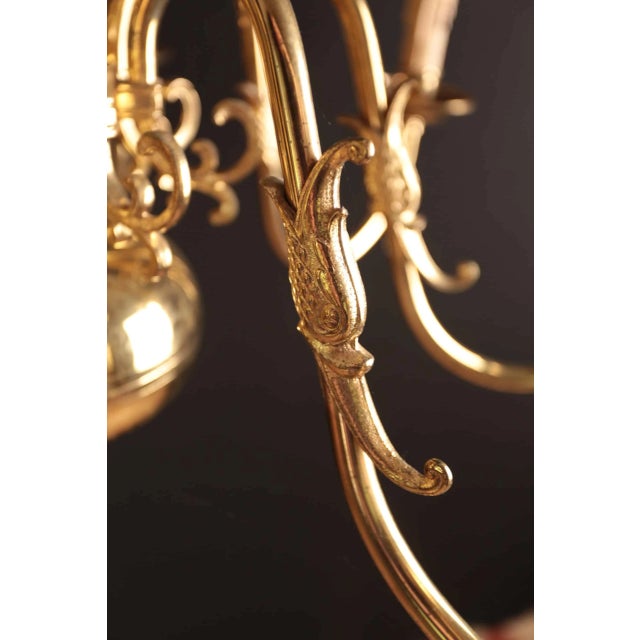 2000 - 2009 Flemish Brass 8-Armed Chandelier For Sale - Image 5 of 6