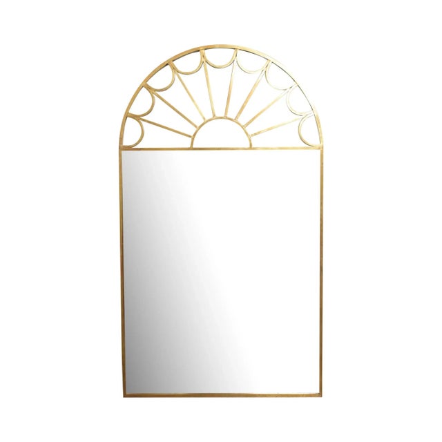 Vintage Hollywood Regency Brass Arch Mirror For Sale - Image 12 of 12