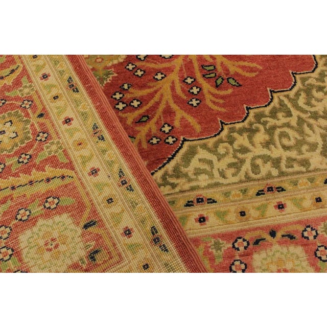 1980s Shabby Chic Rust/Gold Turkish Hand-Knotted Rug -4'10 X 5'11 For Sale In New York - Image 6 of 8