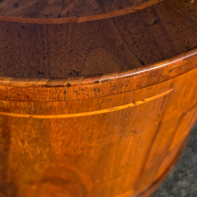 Antique Late 19th Century Italian Louis XVI Style Round Walnut W/Inlay 3-Drawer Side Table For Sale In Washington DC - Image 6 of 10