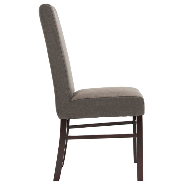 20''H Linen Side Chair , Charcoal Brown & Cherry Mahogany - a Pair For Sale - Image 4 of 11