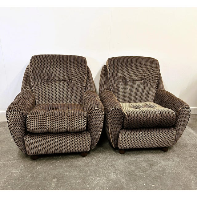 Textile Vintage Italian Lounge Chairs, 1970s, Set of 2 For Sale - Image 7 of 14