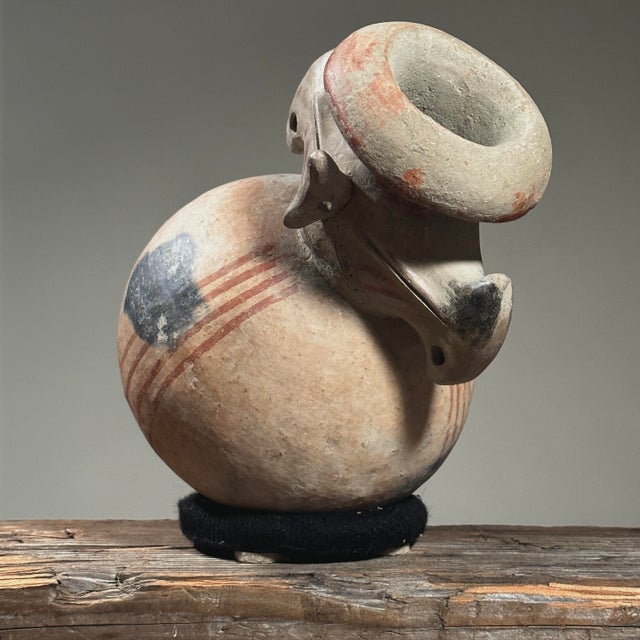 Antique Peruvian Polychrome Anthropomorphic Earthenware Vessel For Sale - Image 4 of 8