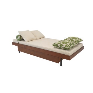 Mid-Century Teak Daybed with Dedar Cushions, 1960s For Sale