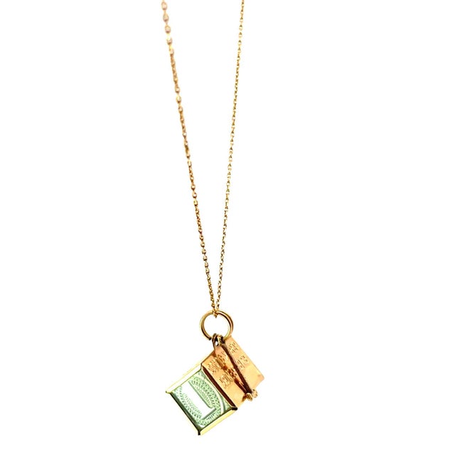 Metal Vintage 14k Yellow Gold "Mad Money" Dollar Bill Necklace For Sale - Image 7 of 7