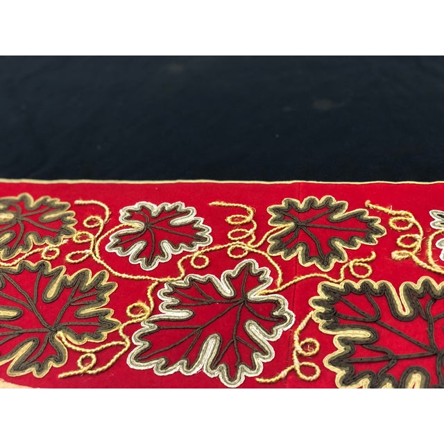 Large Antique Embroidered Textile Wall Hanging With Raised Floral Border — Possibly Portuguese For Sale - Image 9 of 13