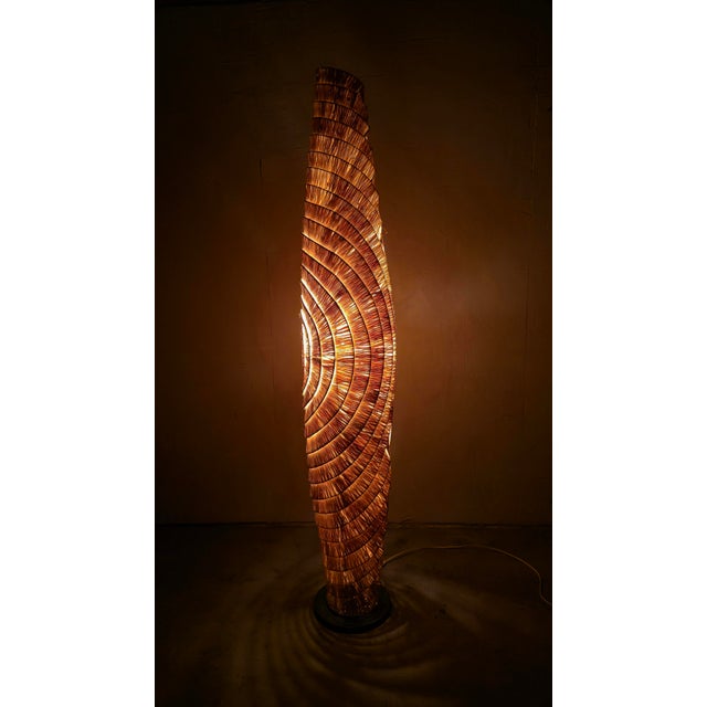 Organic Coastal Sculptural Woven Floor Lamp For Sale - Image 10 of 14