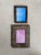 Carved Horn Picture Frames With Abstract Watercolor Paintings, Set of 2 For Sale - Image 4 of 17