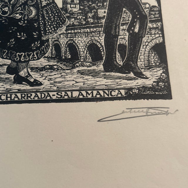 Pair of Circa 1930 Woodcut Engravings by Castells Marti / Hand Signed For Sale In Chicago - Image 6 of 7