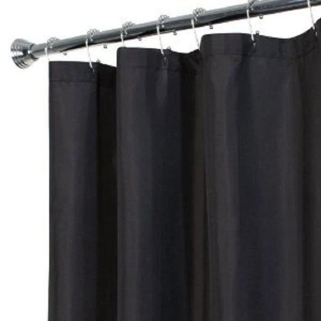 Magnetized Shower Curtain Liner Black Can be used alone or with any other fabric or PVC shower curtains Mildew Resistant...