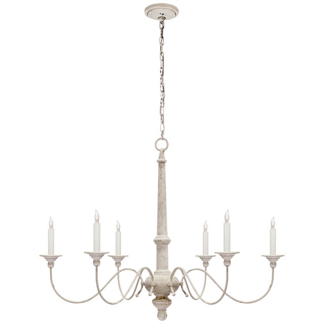 Transitional Visual Comfort Signature Country Small Chandelier in Belgian White For Sale - Image 3 of 3