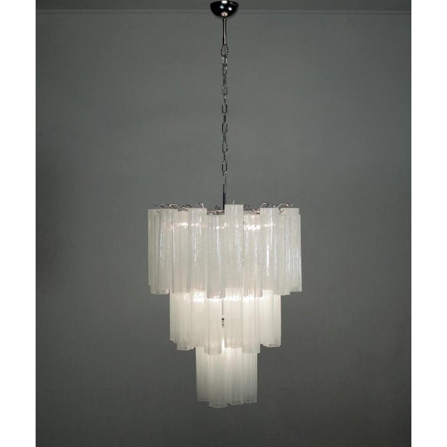 White Toni Zuccheri Style Tronchi Murano Chandeliers, 1990s, Set of 2 For Sale - Image 8 of 10