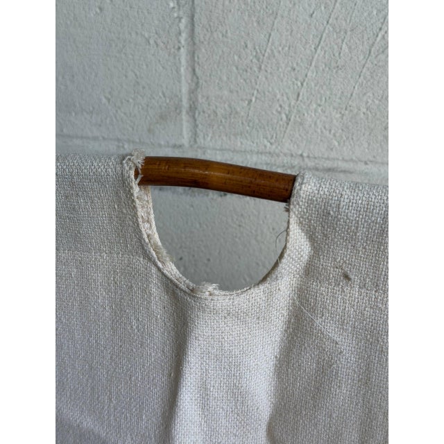 Rattan Magazine Rack With Floral Embroidered Canvas Mid-Century Modern 1970s For Sale - Image 9 of 9