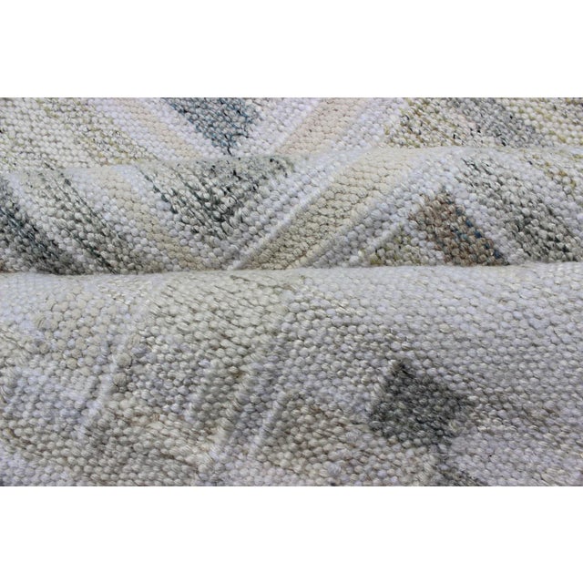 Neutral Modern Scandinavian Flat-Weave Rug by Keivan Woven Arts 9'4 X 11'9 For Sale - Image 10 of 11