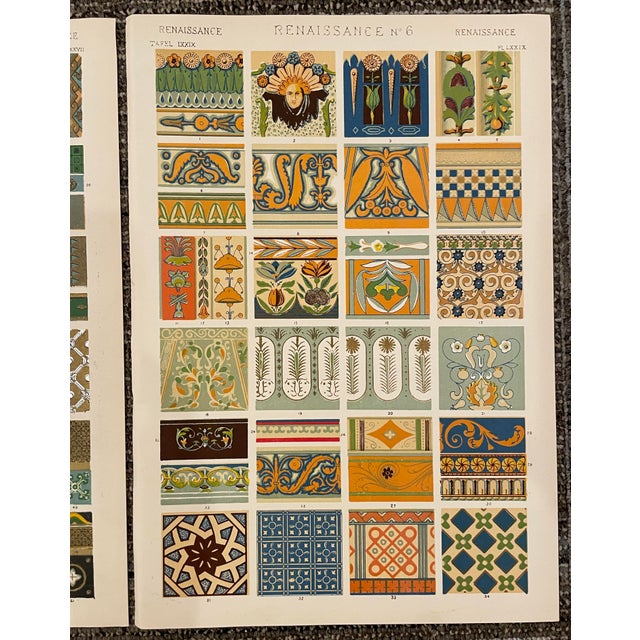 Renaissance Set of 3 Renaissance Chromolithographs From Grammar of Ornament by Owen Jones For Sale - Image 3 of 4