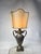Antique Brass Table Lamp with Silk Shade, 1890s For Sale - Image 9 of 18