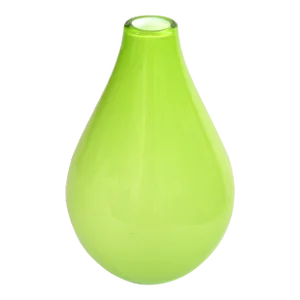 1980s Carlo Moretti Raymor Style Lime Green White Encased Art Glass Vase Vessel