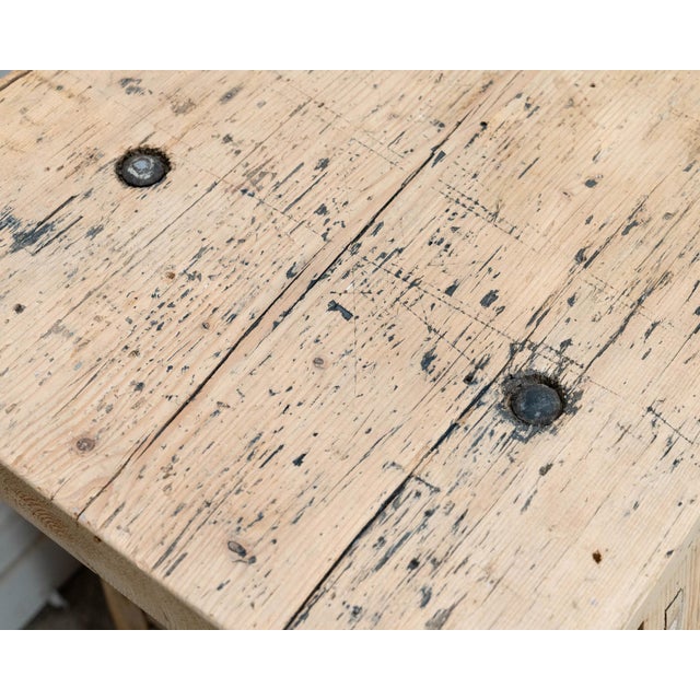 Antique Workbench in Fir Wood, 1940 For Sale - Image 10 of 16