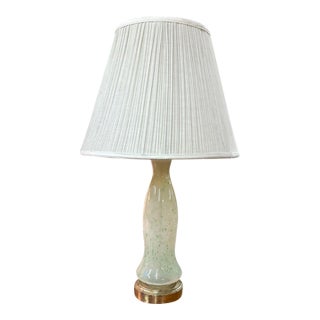 Mid Century Light Green Glass Lamp in the Manner of Murano For Sale