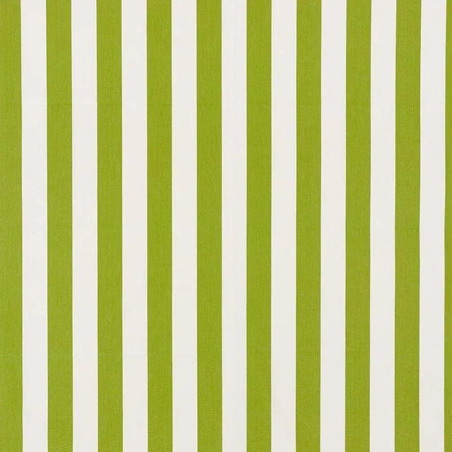 Sample - Schumacher Andy Stripe Fabric in Green For Sale