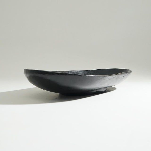 Organic Shaped Black Wooden Bowl, 1960s For Sale - Image 4 of 14