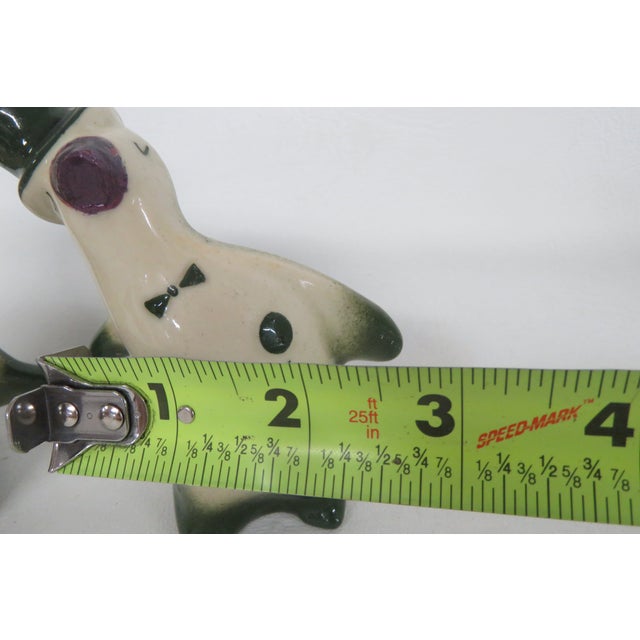 Vintage Ceramic Penguins in Tuxedos and Top Hats Salt and Pepper Shakers Pair 4494b For Sale - Image 12 of 17