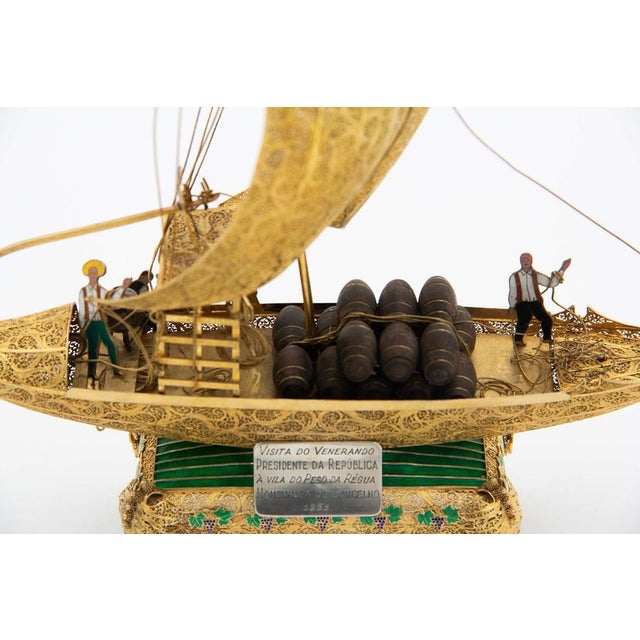 Rabelo Boat in Silver with Gilded Filigree For Sale - Image 3 of 7