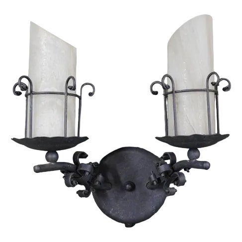 Cast Iron Sconce attributed to Lampadari For Sale