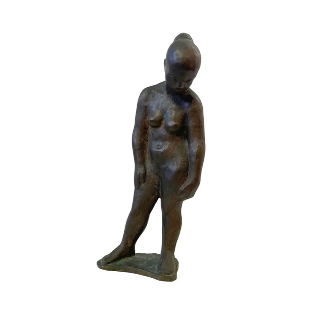 Vintage Iron Female Sculpture For Sale In New Orleans - Image 6 of 6
