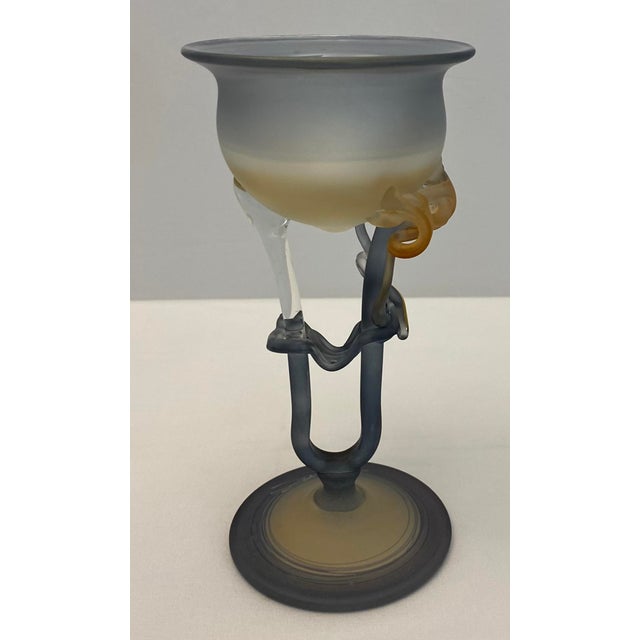 French French Art Deco Style Translucent Glass Bud Vase Manner Erte Elte Vase For Sale - Image 3 of 7