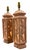 Late 20th Century Vintage Sculptural Coral-Toned Faux Bamboo Ceramic Table Lamps, Pair For Sale - Image 5 of 9