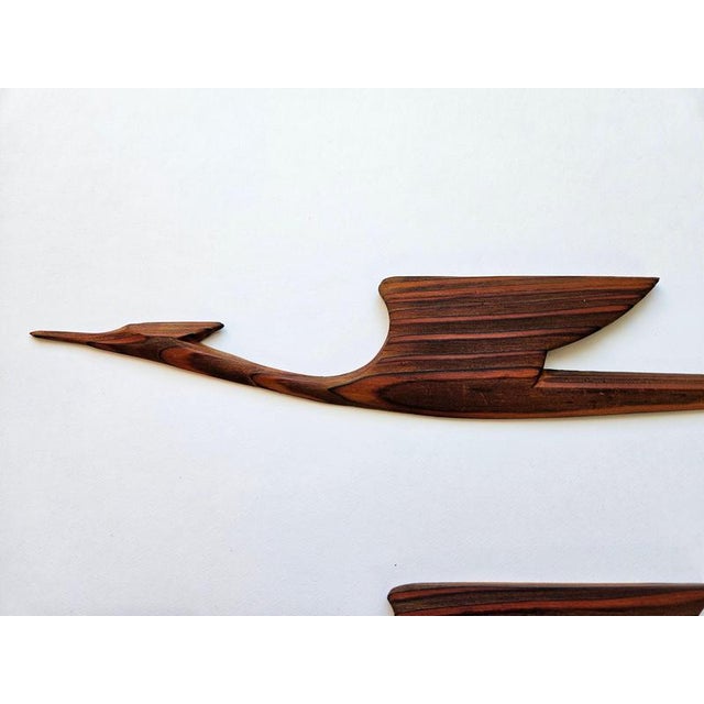 Wood Mid-Century Wooden Wall Sculptures of Birds, 1960s For Sale - Image 7 of 16