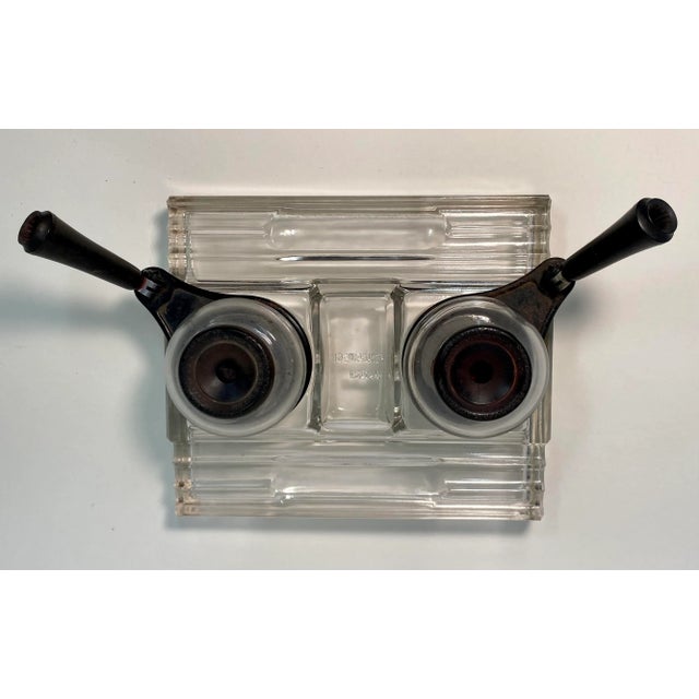 Art Deco Antique Art Deco Sengbusch Self Closing Ink Stand # 321 With Bakelite Fountain Pen Holders- Made in Usa For Sale - Image 3 of 13