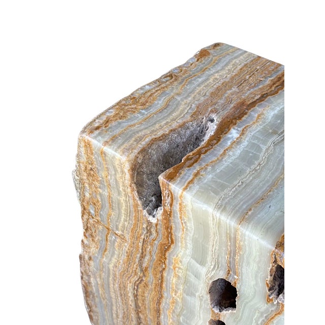 A Jupiter onyx solid marble block which serves as a wonderful side table or pedestal. Sourced on the island of Sumatra...