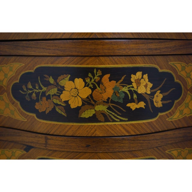 French Marble Top Inlaid Bronze Mounted Chest For Sale - Image 11 of 18
