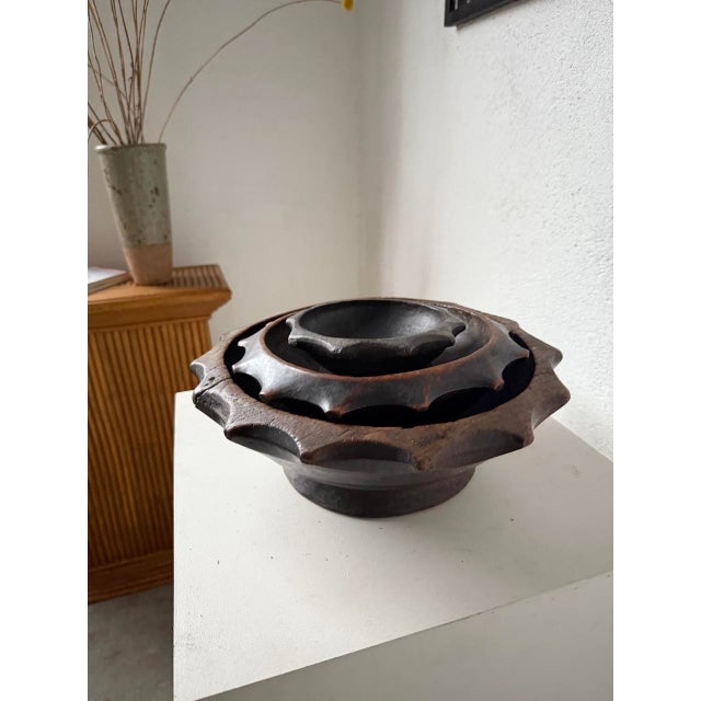 Wood Savoyard Brutalist Folk Art Wooden Dishes, 1950s, Set of 3 For Sale - Image 7 of 18